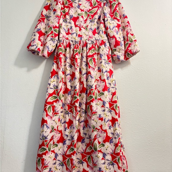 TYLER BOE sabrina watercolor floral midi dress Extra Small Excellent Condition - Picture 2 of 10